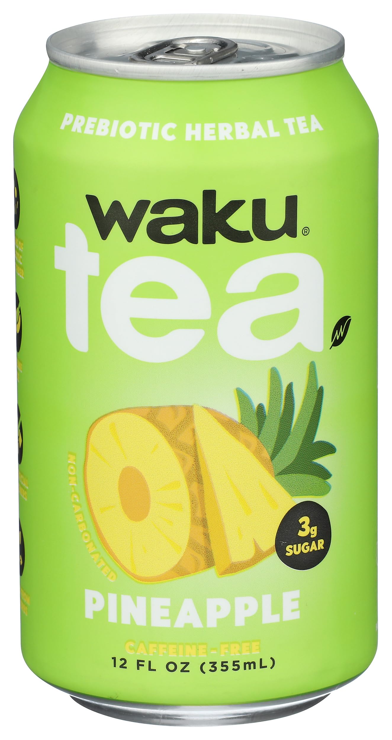 Waku, Tea Prebiotic Herbal Pineapple, 12 Fl Oz