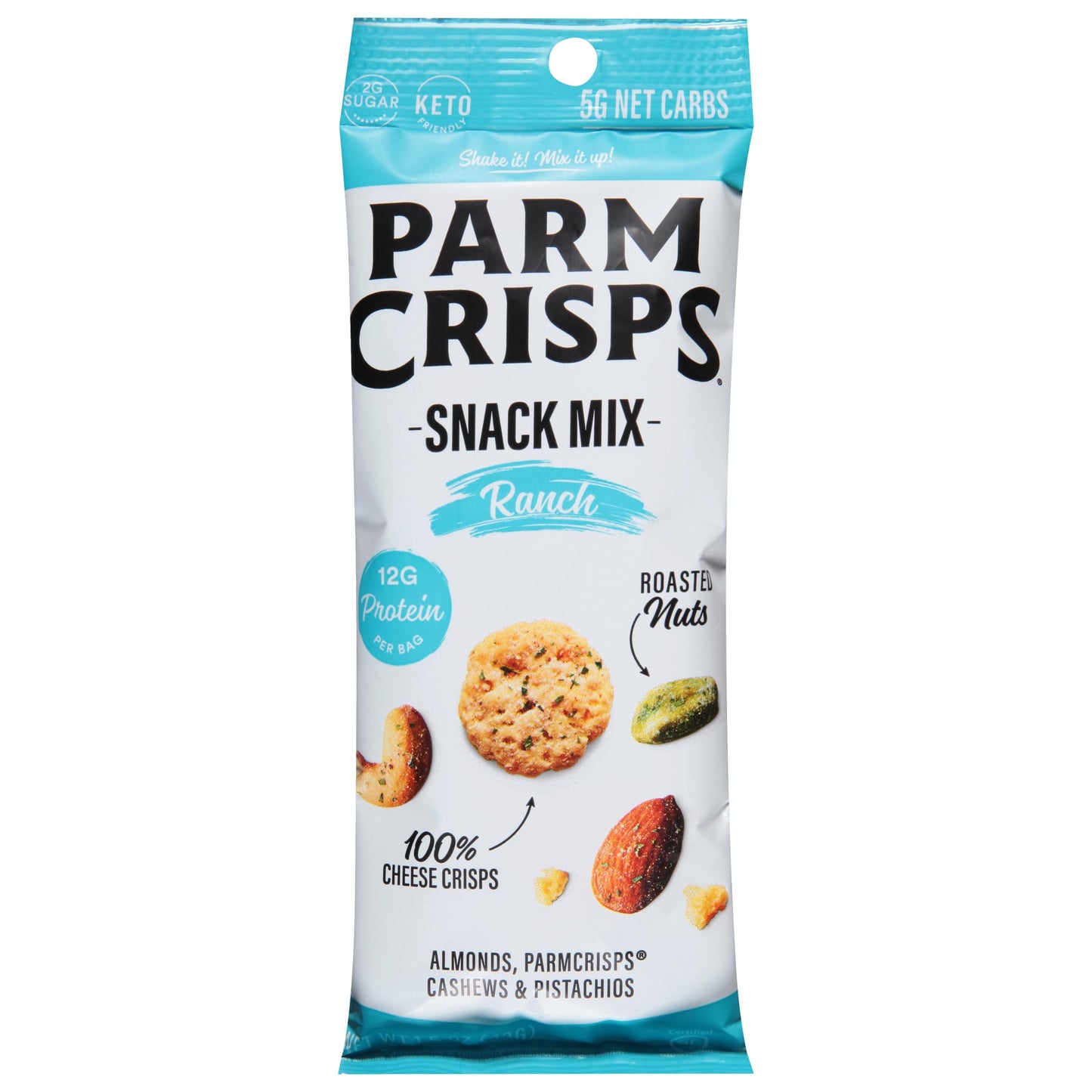 ParmCrisps Snack Mix - Ranch Cheese Parm Crisps and Nuts Snack, Made Simply with 100% Cheese Crisps, Almonds, Cashews, and Pistachios | Healthy