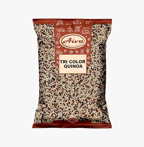 Aiva Tri Color Quinoa Seeds | White Red Black Quinoa Blend | Whole Grain Quinoa Mix | Cooking Ingredient | Ready to Use (25 lb Bulk)