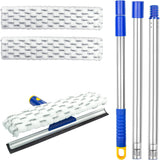 ITTAHO 60" Window Squeegee Cleaner 2 in 1 Window Cleaning Tool Kit Window Washing Kit with Extension Pole for Shower Glass, Indoor/Outdoor High Window