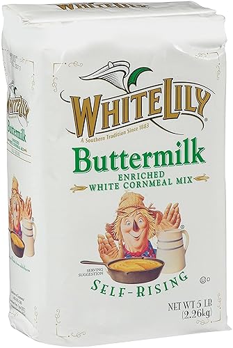 White Lily Self-Rising Buttermilk White Cornmeal Mix Enriched, 5 lb Bag