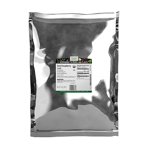 Frontier Co-op Organic Red Raspberry Leaf, 16 Oz, Bulk Bag - Caffeine-Free Loose Leaf Herb for Tea or DIY Body Care Products