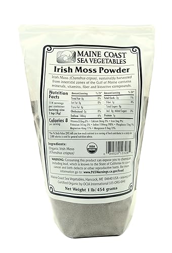Irish Moss Powder - Wild Atlantic - Organic Seaweed - 1 Pound