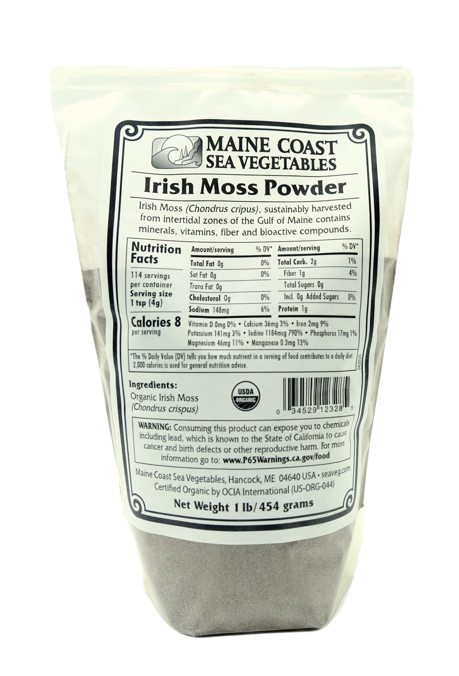 Irish Moss Powder - Wild Atlantic - Organic Seaweed - 1 Pound