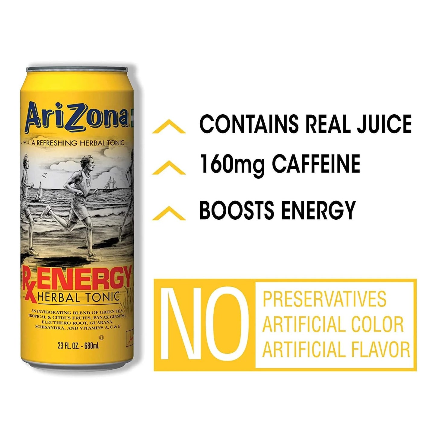 Arizona Tea RX Energy Herbal Tonic, 23 Ounce Cans (Pack of 24)
