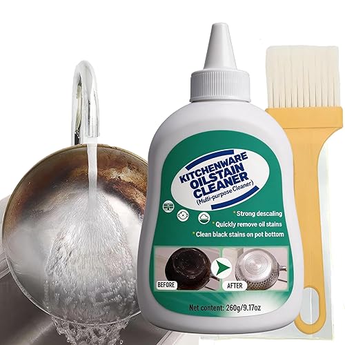 Tanmeni Kitchenware Oil Stain Cleaner, Multi-purpose Kitchen Cleaner, Pot Bottom Black Stain Cleaner, Pan Bottom Cleaning Paste,Powerful Kitchenware