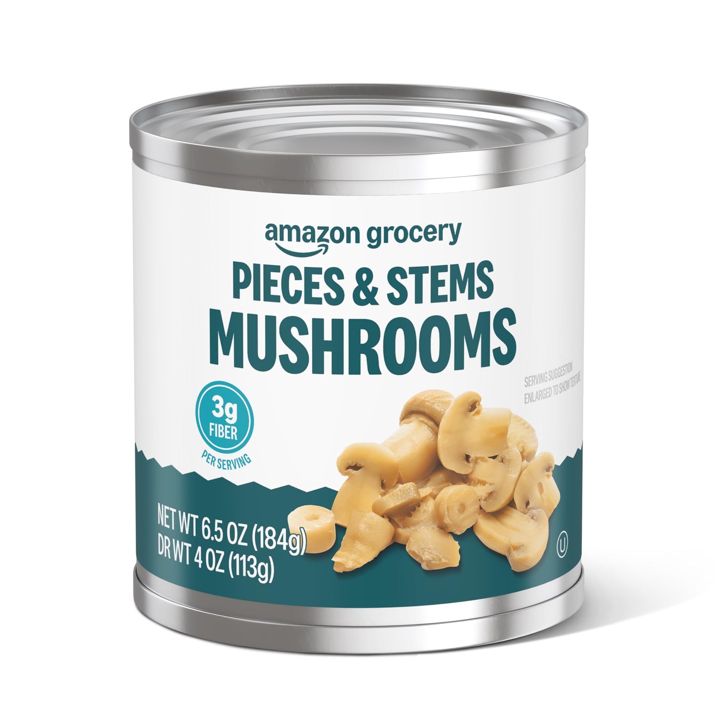 Amazon Grocery Pieces & Stems Mushrooms, Can, 4 Ounce