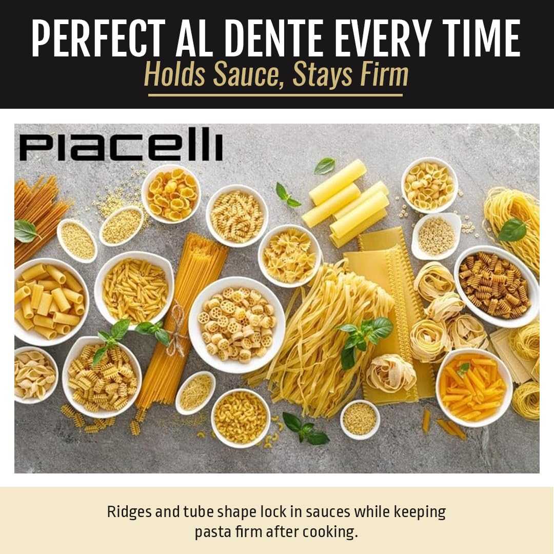 Piacelli Fusillini Pasta - Protein Pasta Made from Fine Durum Wheat Semolina for Rich Flavor - Enjoy Organic Noodles in Your Favorite Recipes