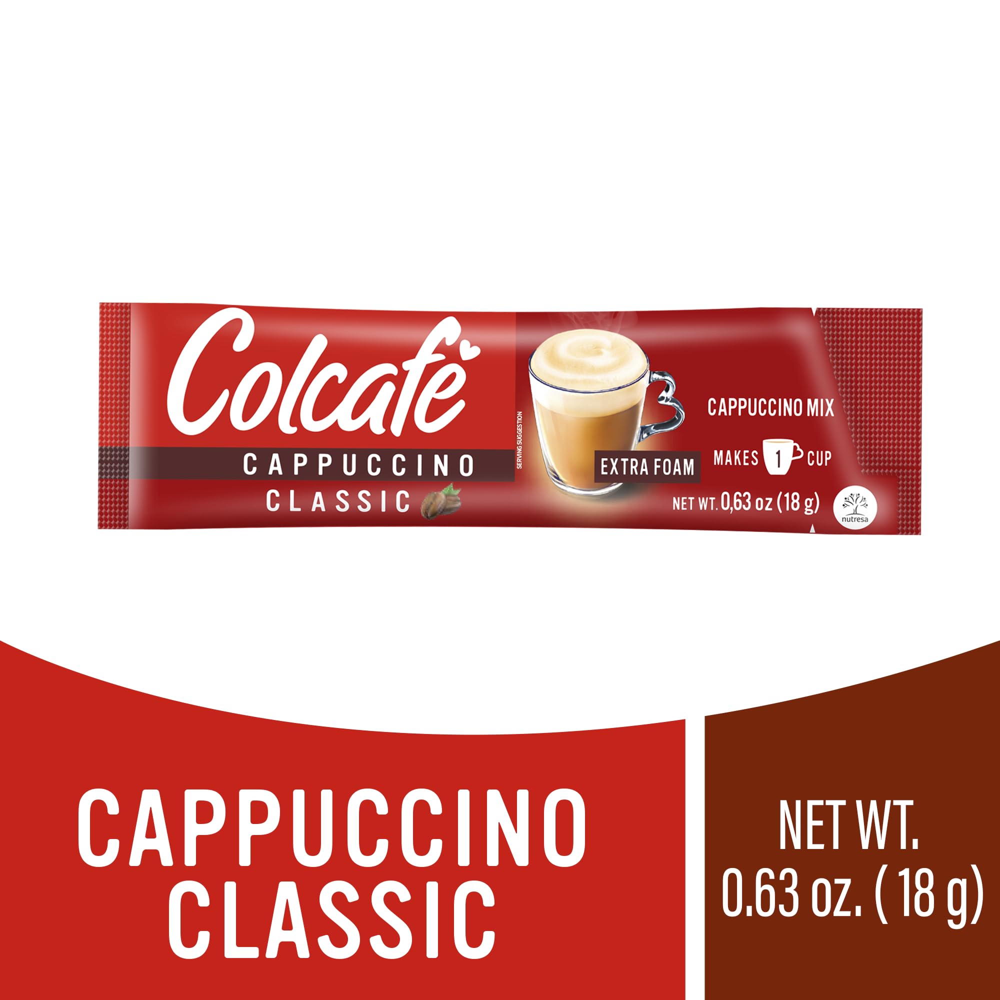 Colcafe Instant Classic Cappuccino, 6 sticks per pack, Pack of 2