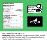 GluteNull Buckwheat Granola Bars, Cranberry-Raisin, Gluten Free, Plant Based, Good Source of Fiber, 8oz