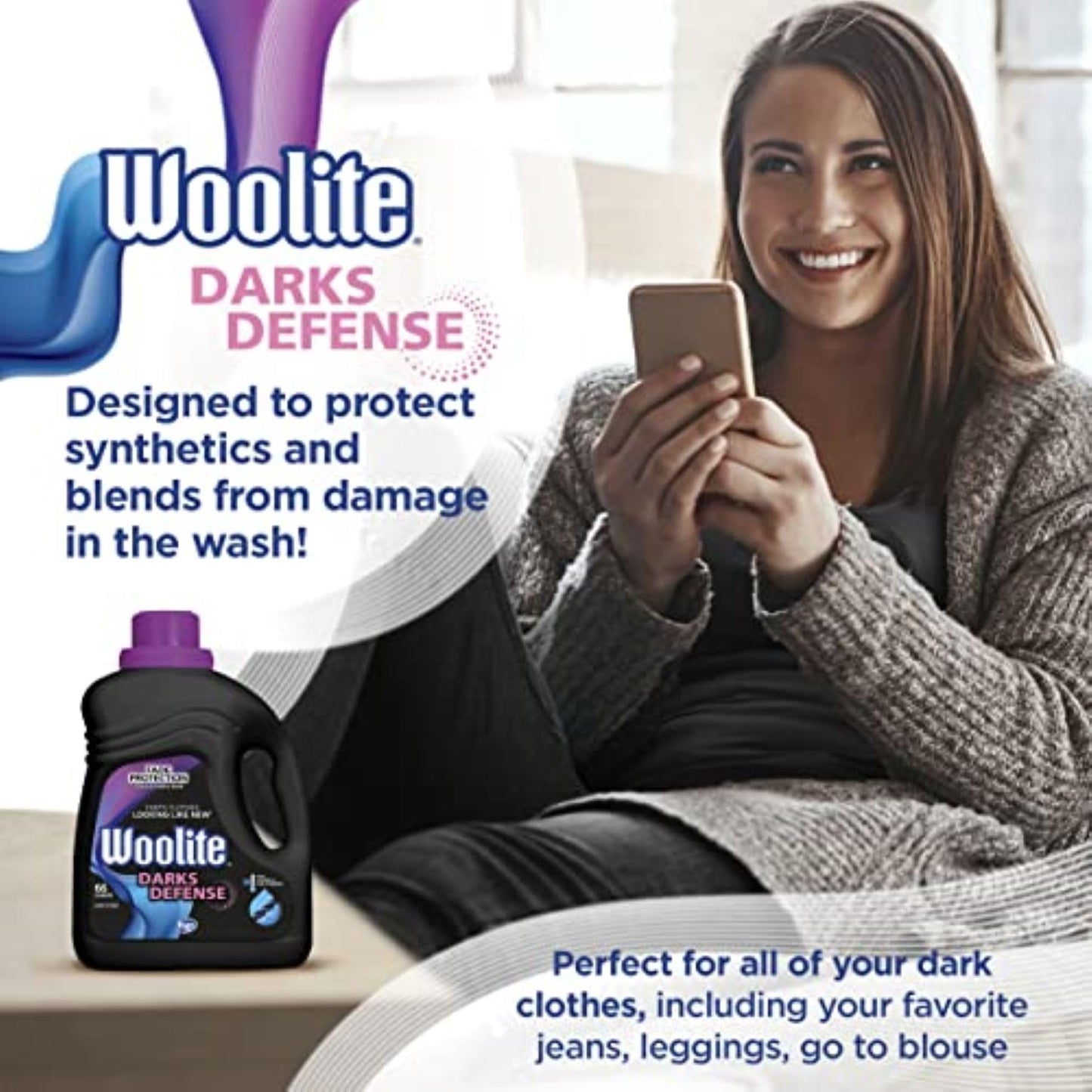 Woolite Darks Defense Liquid Laundry Detergent - 66 Loads, Moonlight Breeze Scent, 100 Fl Oz