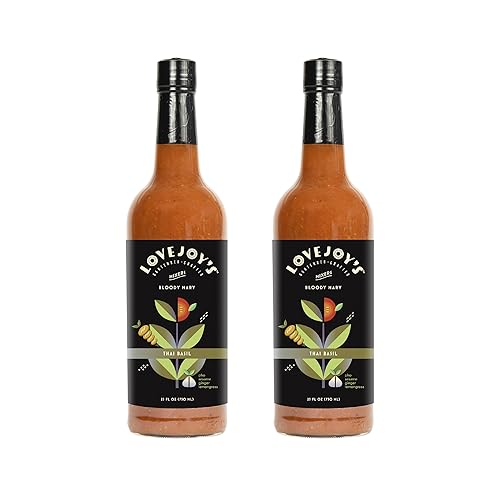 Thai Basil 2-Pack - Lovejoy's Bloody Mary Mix for Cocktails, Premium Cocktail Mixer, All-Natural Ingredients, Perfect for Brunch, Vegetarian, Robust