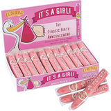 Fun Express It's A Girl Bubble Gum Cigars - Pink Baby Shower Favors for Guests 36 Pack | Gender Reveal Party Favors & Prizes | Individually Wrapped