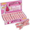 Fun Express It's A Girl Bubble Gum Cigars - Pink Baby Shower Favors for Guests 36 Pack | Gender Reveal Party Favors & Prizes | Individually Wrapped
