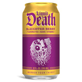 Liquid Death Iced Tea - Slaughter Berry (Raspberry-Flavored Black Tea), Less Sugar*, Boost of Caffeine, B Vitamins, No Artificial Sweeteners, 12 Fl Oz