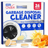 W&E Choice Garbage Disposal Cleaner and Deodorizer Tablets - 26 Pack, Powerful XXL Foaming Tablets, Citrus Scent Sink Cleaner and Deodorizer, Septic