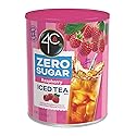 4C Zero Sugar Powdered Drink Mix Cannisters, Zero Sugar Raspberry Iced Tea1 Pack, 22 Quarts, Family Sized Cannister, Low Calorie, Thirst Quenching