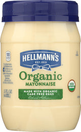 Hellmann's Organic Mayonnaise Original Mayo Creamy Condiment for Sandwiches and Simple Meals Made with Organic Free-Range Eggs 15 oz