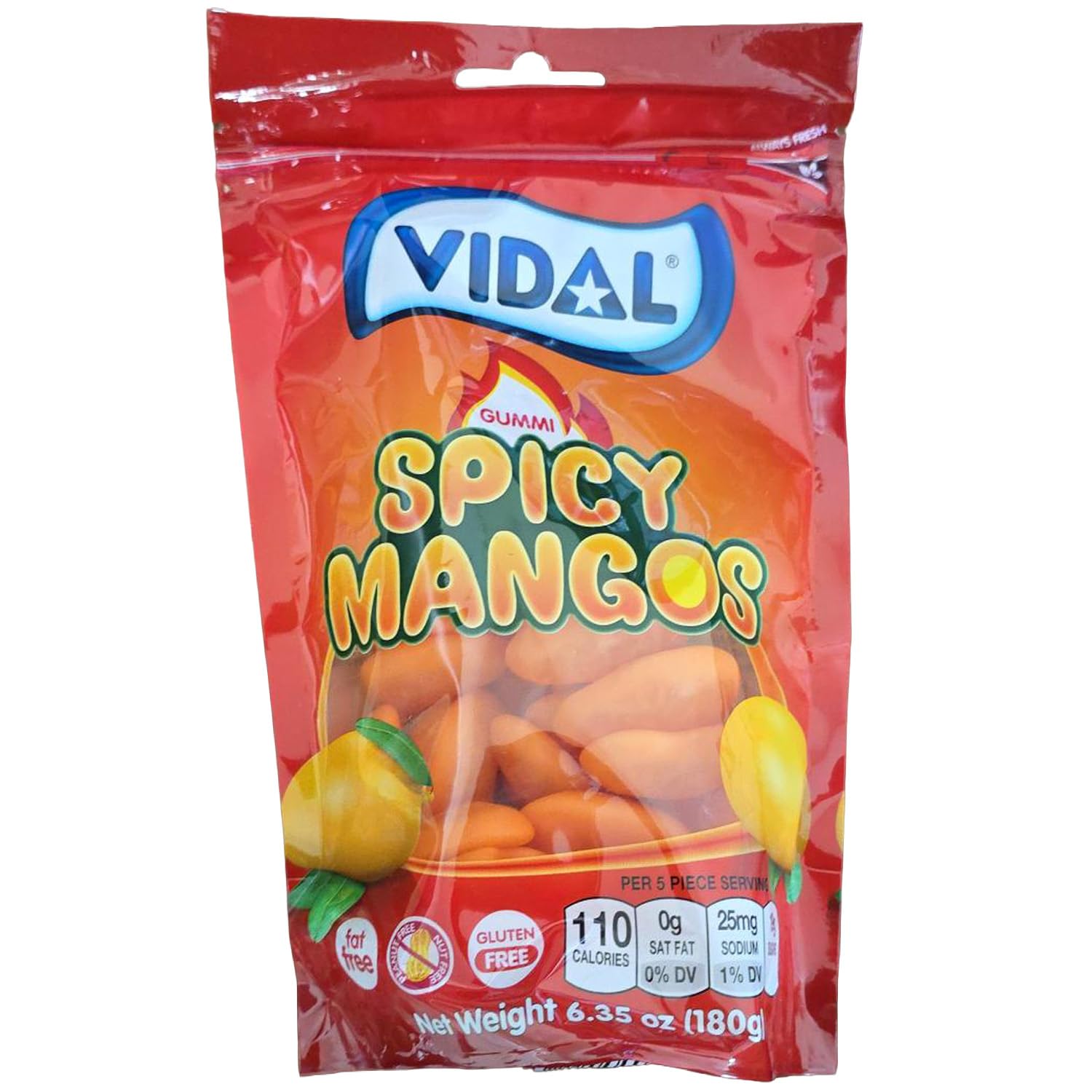Vidal Gummi Spicy Mangos, 6.35oz Bag