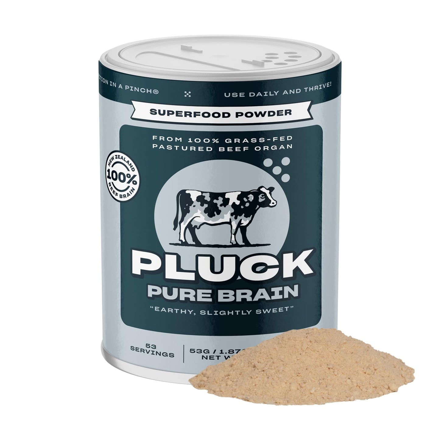 Pluck Pure Brain Organ Meat Blend Seasoning | From Grass-Fed & Grass-Finished Pastured Beef Brain | As Seen on ABC’s Shark Tank | 53 Servings