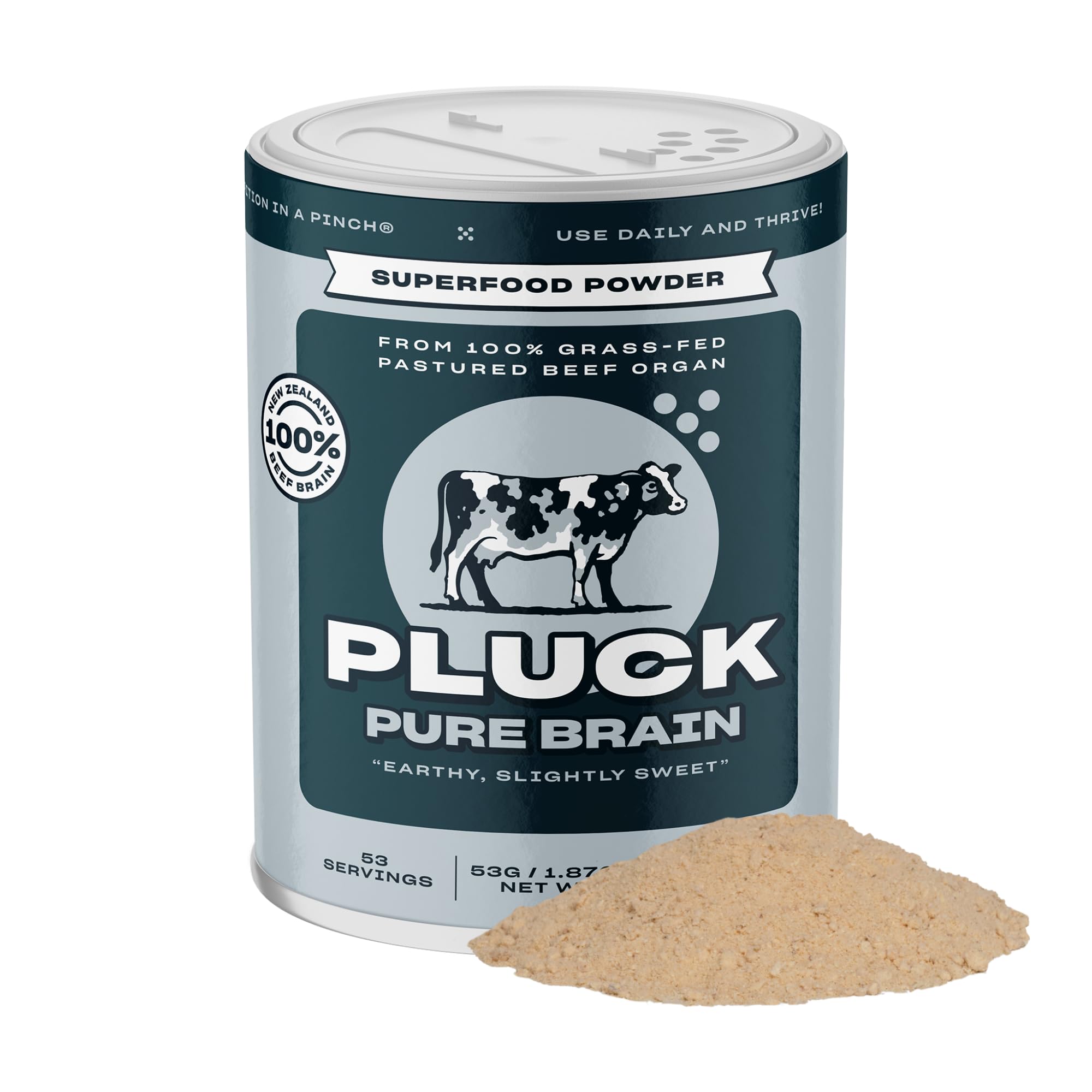 Pluck Pure Brain Organ Meat Blend Seasoning | From Grass-Fed & Grass-Finished Pastured Beef Brain | As Seen on ABC’s Shark Tank | 53 Servings