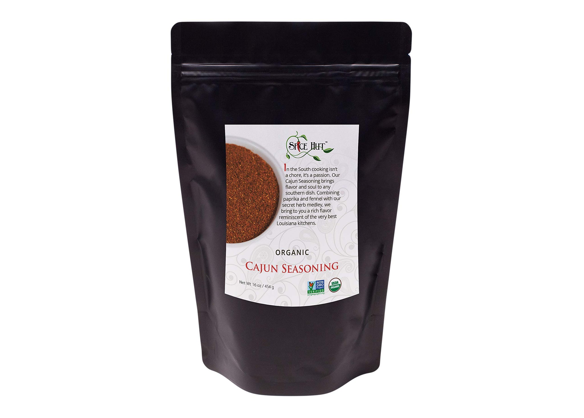 Spice Hut - Cajun Seasoning Mix Organic, No Salt, Louisiana Spice Blend for Cooking Flavorful Southern Soul Food, Turkey, Fries, Meat, Veggie Dishes