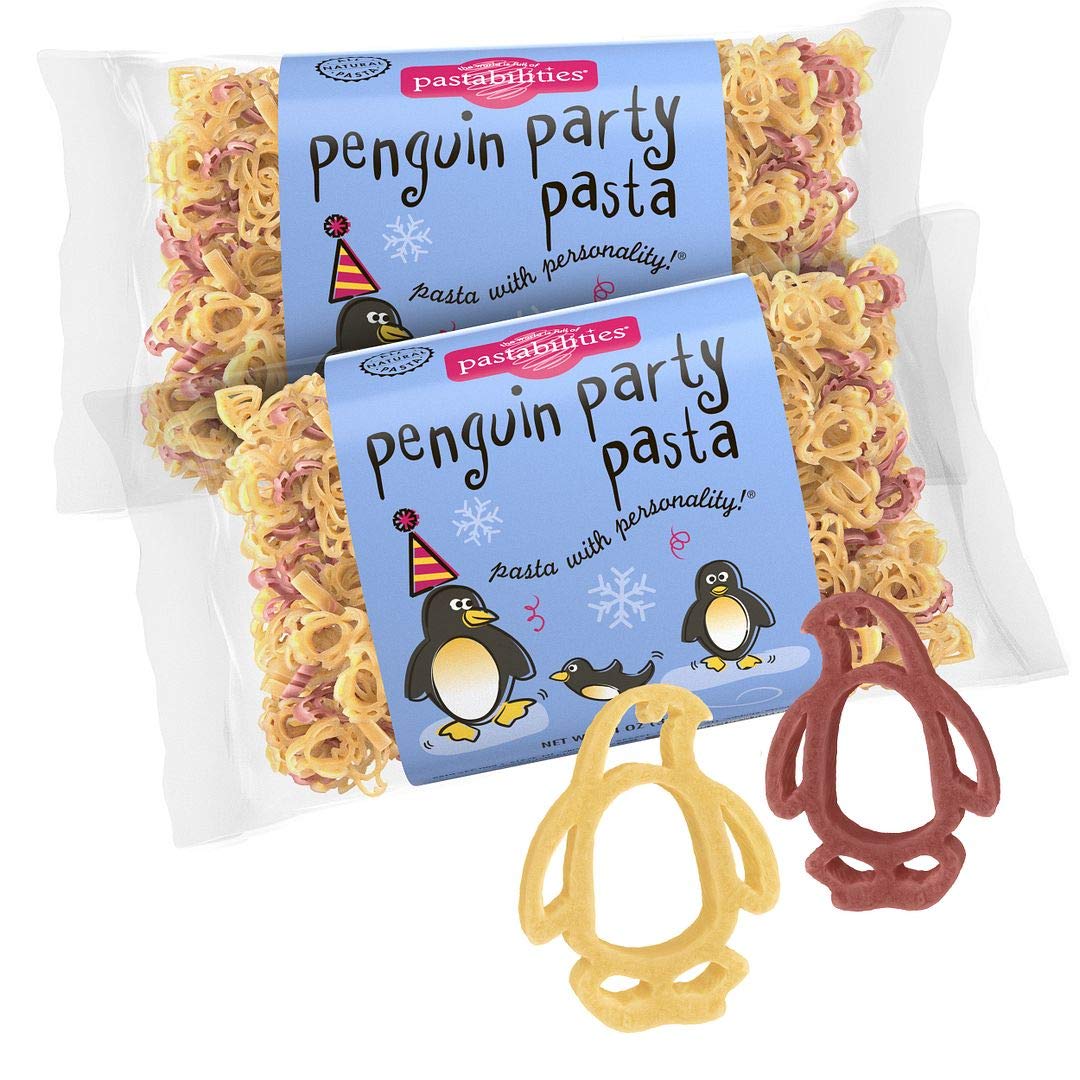 Pastabilities Fun Shaped Pasta for Kids - Penguin Party - Penguin Animal and Holiday Theme, Non-GMO Natural Wheat and Vegetable Pasta, All-Natural