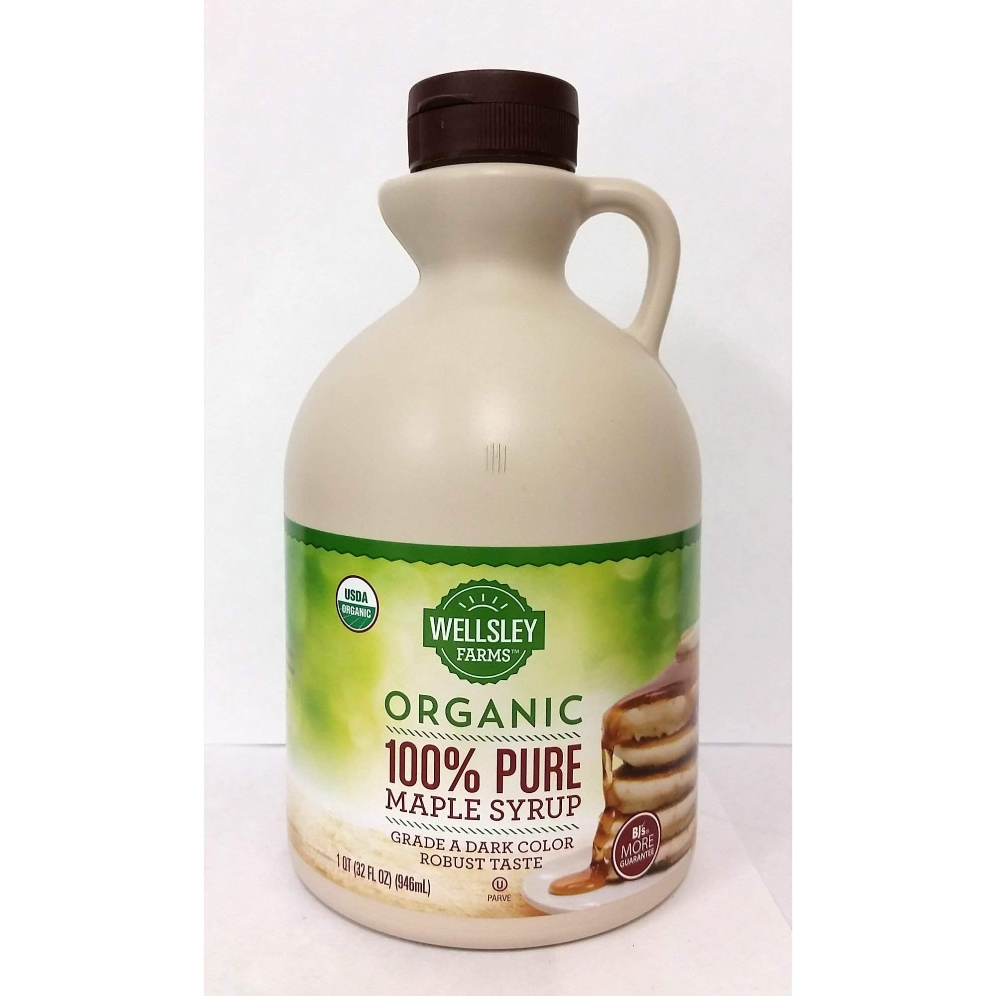 Wellsley Farms Organic Grade A Dark Maple Syrup, 32 oz. - PACK OF 6