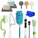 Window Groove Cleaning Brush Set Magic Gap Cleaner Tool Hand-held 12Pcs Professional Blinds Slot Duster Kit Sliding Door Corner/Shutter/Curtain/Car