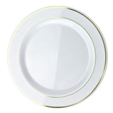OCCASIONS 360 Pcs set (60 guest) Wedding Disposable Plastic Plate and Silverware Combo 10.5" + 7.5" + Silverware (Double Fork) (White & Gold Rim