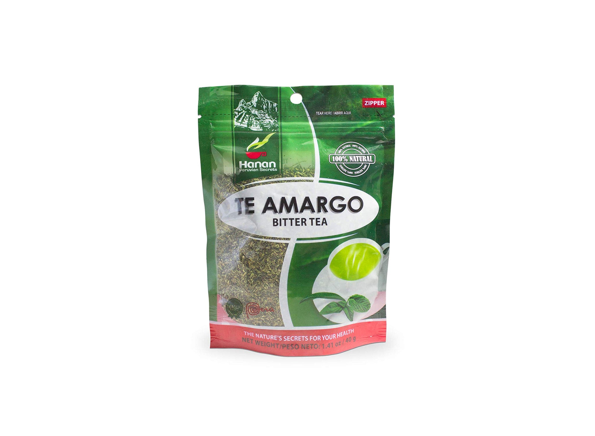 Hanan Peruvian Secrets Te Amargo Herbal Tea | 100% Natural Bitter Tea | 1.41oz / 40g | Naturally Aids in Supporting Normal Liver Function | Helps