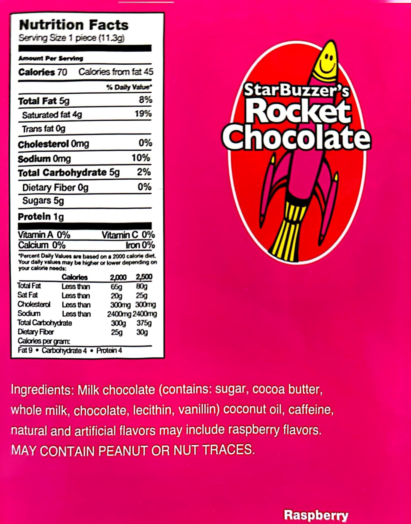 Rocket Chocolate Caffeinated Chocolate Truffles, 30 Count (Raspberry)