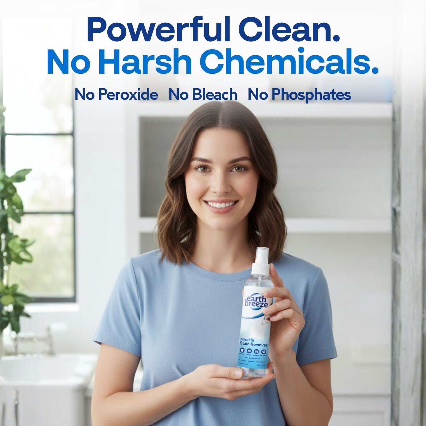 Earth Breeze Miracle Stain Remover Spray - Powerful All-In-One Solution - Removes Virtually All Household Stains - No Harsh Chemicals