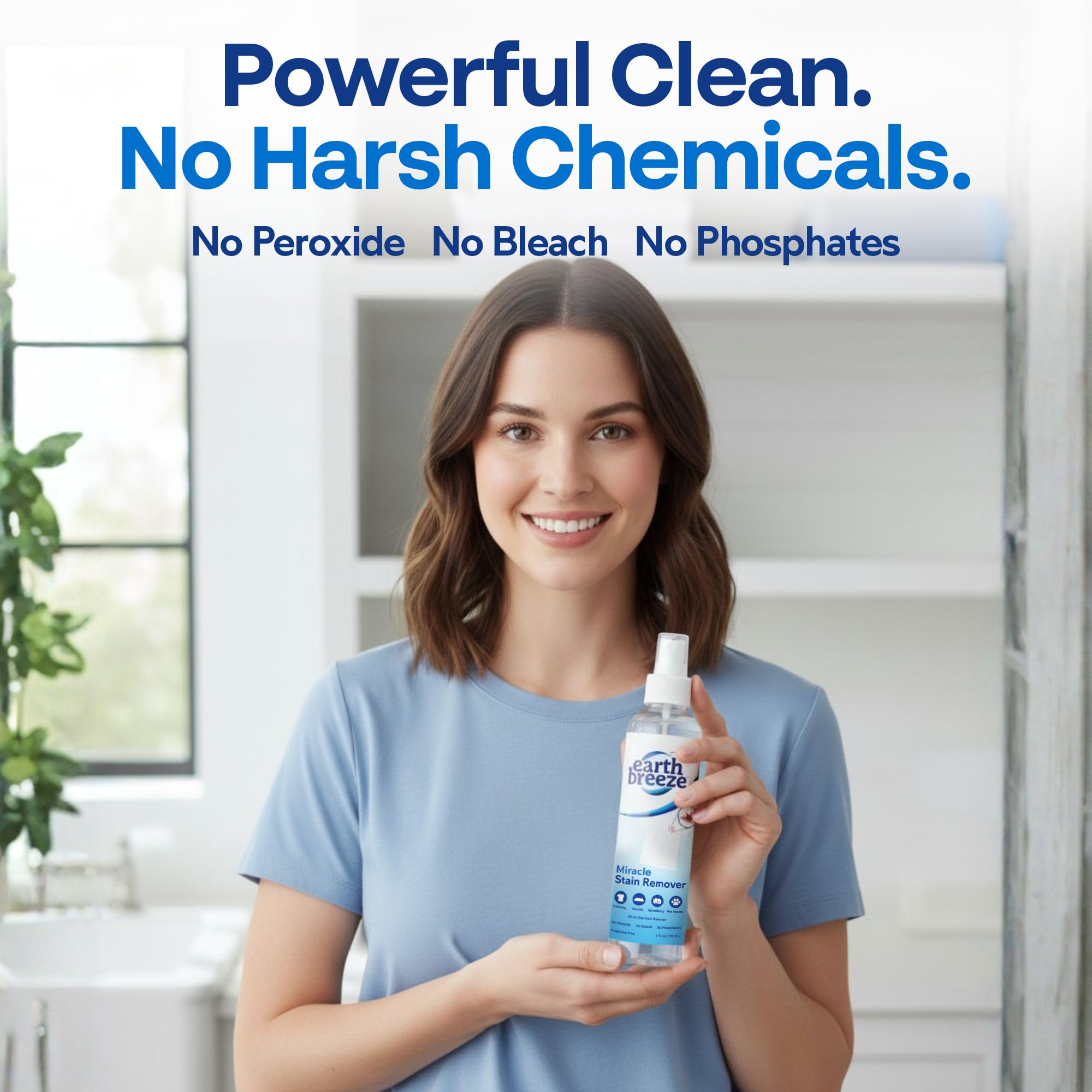 Earth Breeze Miracle Stain Remover Spray - Powerful All-In-One Solution - Removes Virtually All Household Stains - No Harsh Chemicals