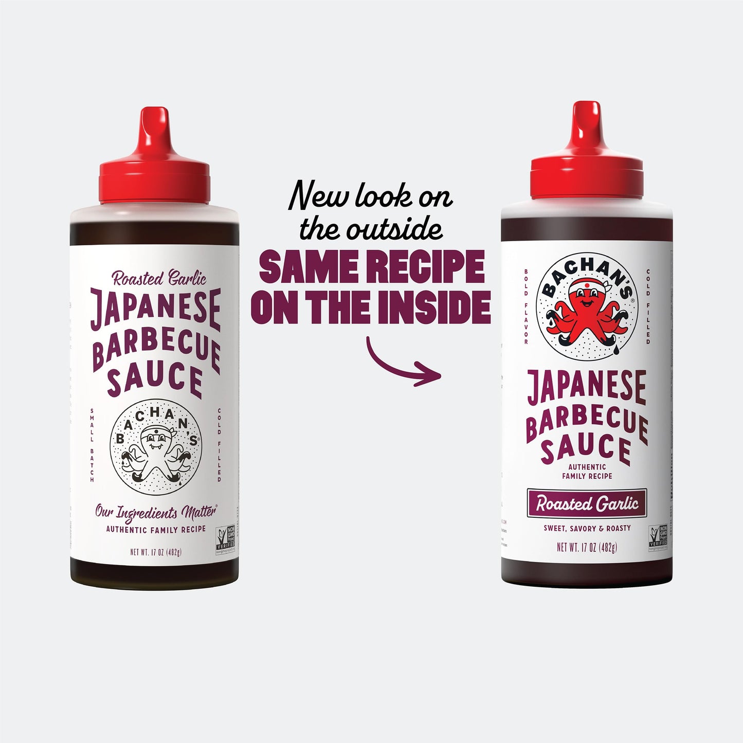 Bachan's Japanese Barbecue Sauce - Roasted Garlic, 17 Oz Bottle, Cold-Filled, Non GMO, No Preservatives, BPA free - BBQ Sauce for Wings, Chicken