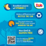 Dole Fruit Jars, Yellow Cling Sliced Peaches in 100% Fruit Juice, Gluten Free, Pantry Staples, 23.5 Oz Resealable Jar