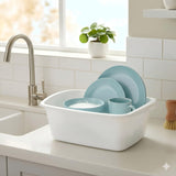 Tribello 2-Pack Dish Pans for Kitchen Sink, Plastic Tub Dishpan Wash Basin and Foot Bath for Soaking Feet, Wash Bucket for Washing and Storage