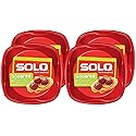 SOLO Cup Company Plastic Plates, Red Party 10in 30 CT Plates, (Pack of 4, 120 Count Total)