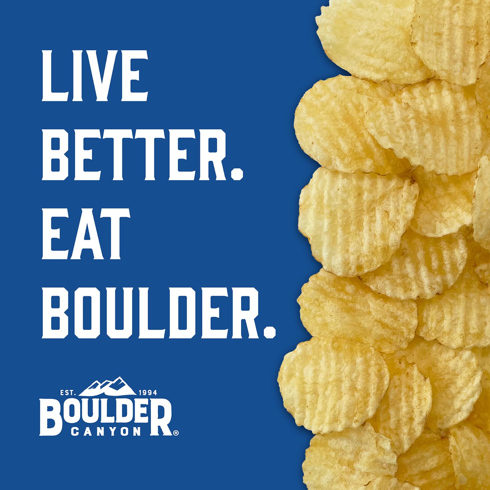 Boulder Canyon Kettle Cooked Potato Chips Wavy Cut 5.25 oz. Bag Count -Crunchy Chips Cooked in 100 Great for Lunches or Snacking on the Go, Malt