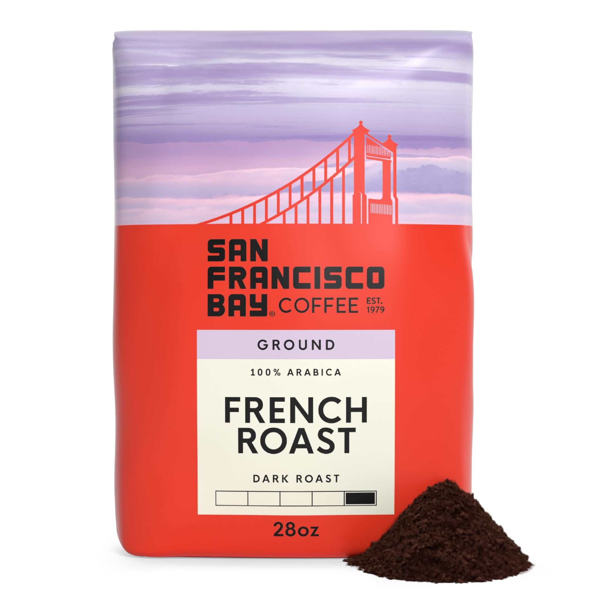 San Francisco Bay Ground Coffee, French Roast (28 oz Bag), Dark Roast Coffee