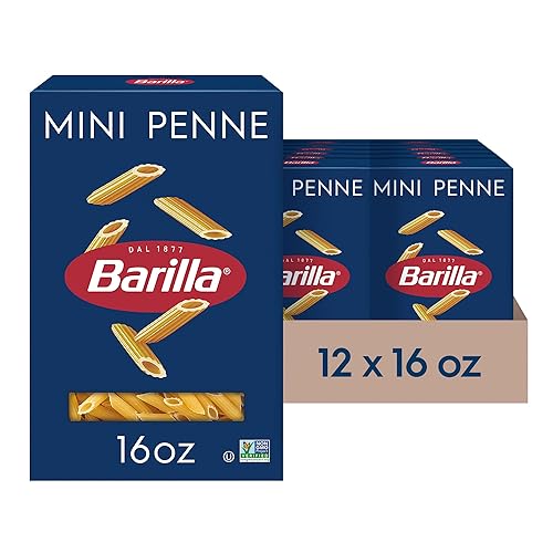 Barilla Mini Penne Pasta, 16 oz. Box (Pack of 12) - Non-GMO, Made with Durum Wheat Semolina - Kosher Certified