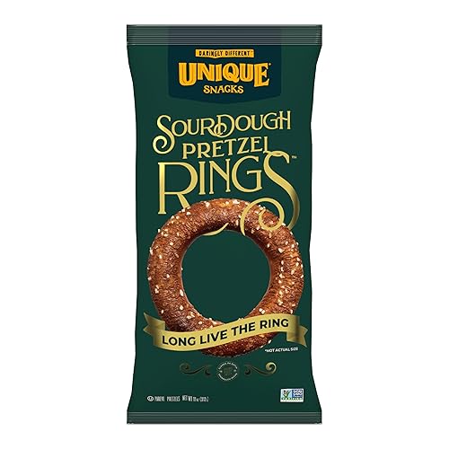 Unique Snacks Sourdough Craft Beer Pretzel Rings, Delicious Homestyle Baked Snack Bag, Vegan, OU Kosher, and Non-GMO Food, No Artificial Flavor, 11