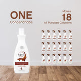 AspenClean Natural Floor Cleaner Concentrate | Makes 18 Bottles | EWG Verified | Safe for Tile, Wood & Laminate | 18 fl oz
