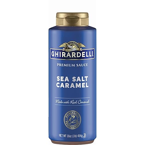 Ghirardelli Chocolate Company Sea Salt Caramel Sauce Squeeze Bottle, 16 oz (Pack of 1)
