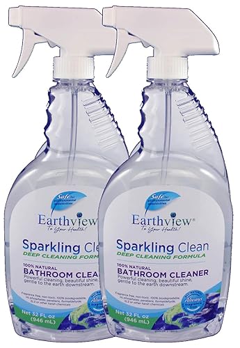 Earthview Bathroom Cleaner, Fragrance Free, 2 pk/ 32 oz- Designed for Environmental Sensitivities (MCS, EI, MI)