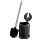 Bath Bliss Toilet Brush and Holder | Self Closing Lid | 360 Degree Brush Head | Bathroom Cleaning | Compact Size | Storage and Organization | Matte