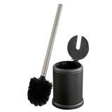 Bath Bliss Toilet Brush and Holder | Self Closing Lid | 360 Degree Brush Head | Bathroom Cleaning | Compact Size | Storage and Organization | Matte