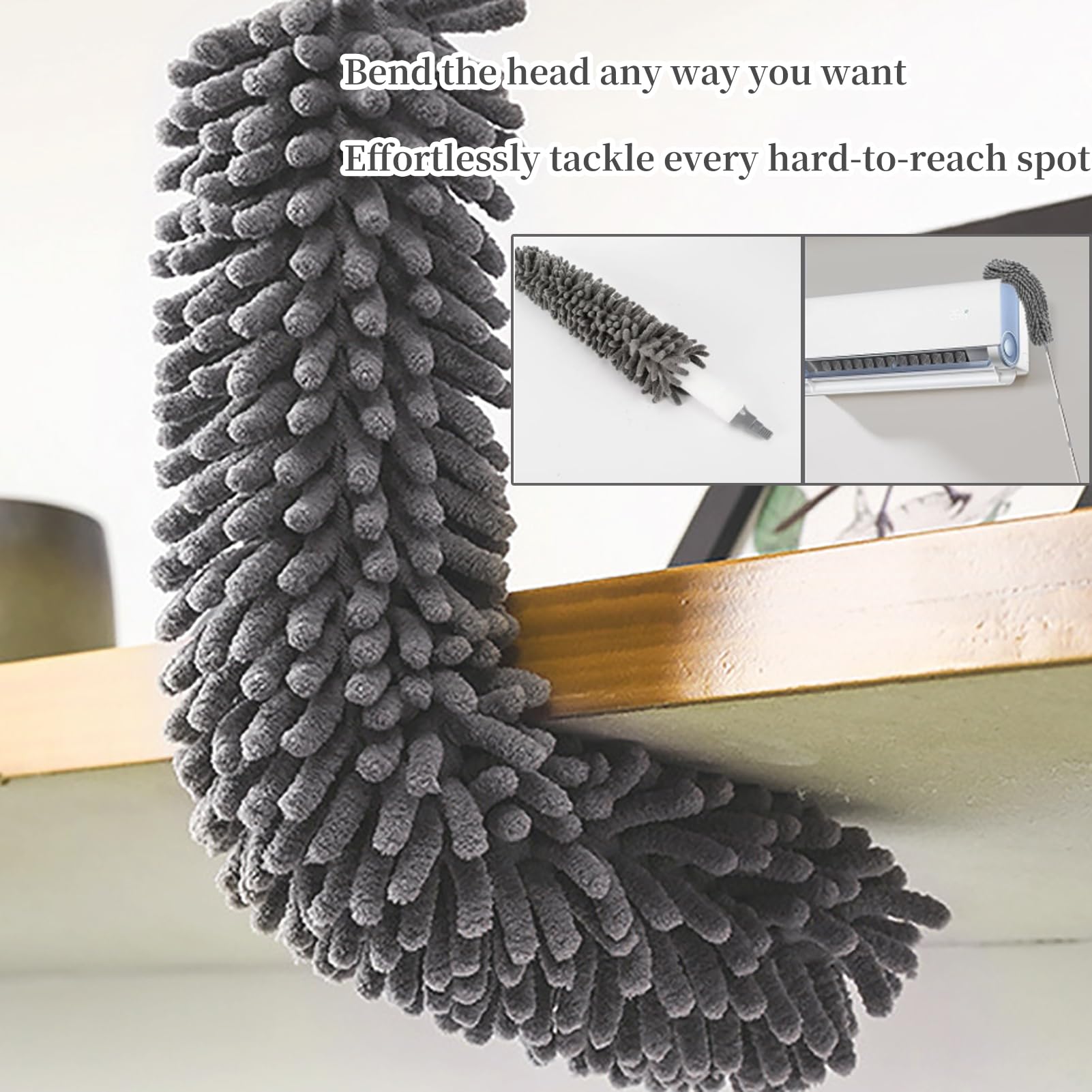 ZhengYuFa Duster with Extension Pole, Cobweb Duster with Extension pol, for Cleaning Ceiling Fans, Ceilings, Cobwebs, Furniture, Cars, etc. Long