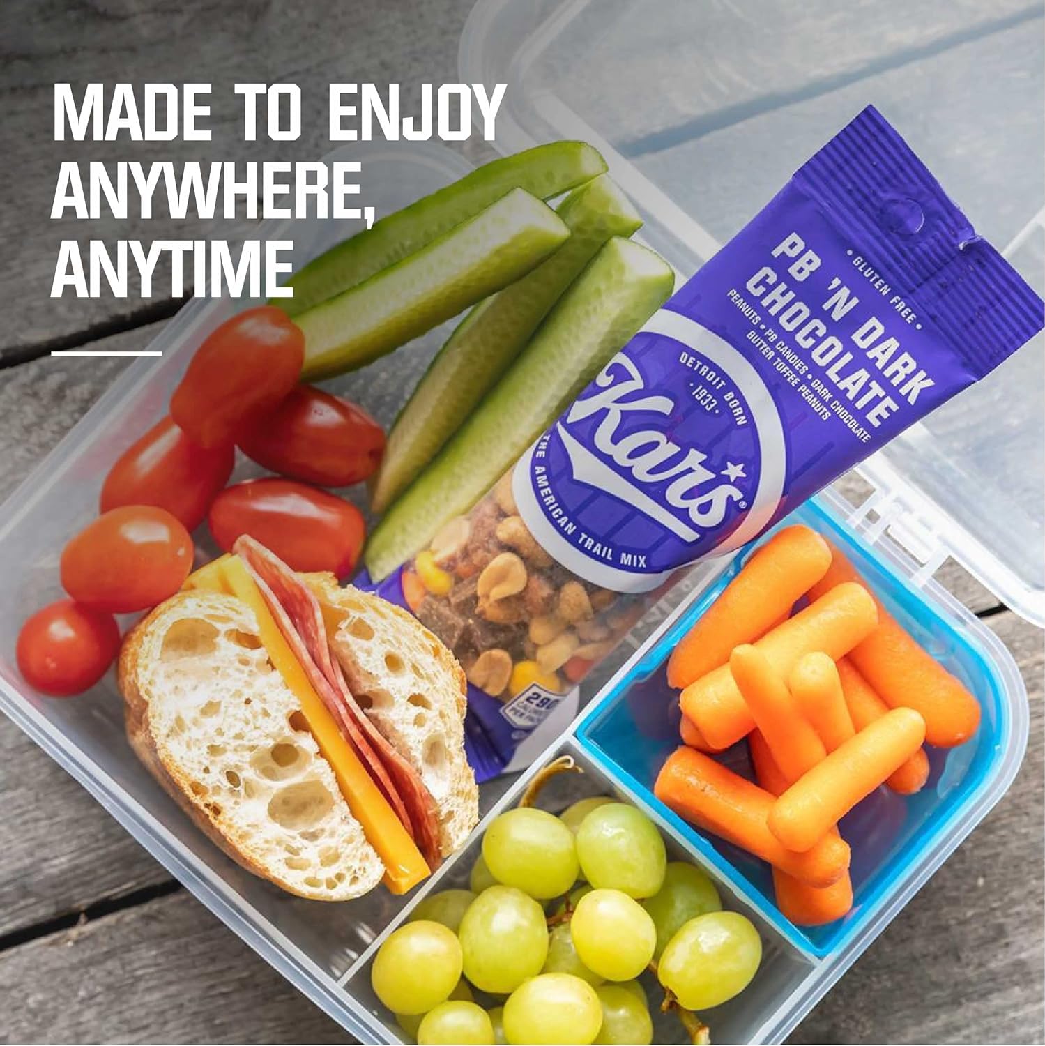 ONDAGO Snack Pack - Kars Nuts Peanut Butter ‘N Dark Chocolate Trail Mix - 1.25 oz Individual Packs - Pack of 12, Gluten-Free Snack Mix