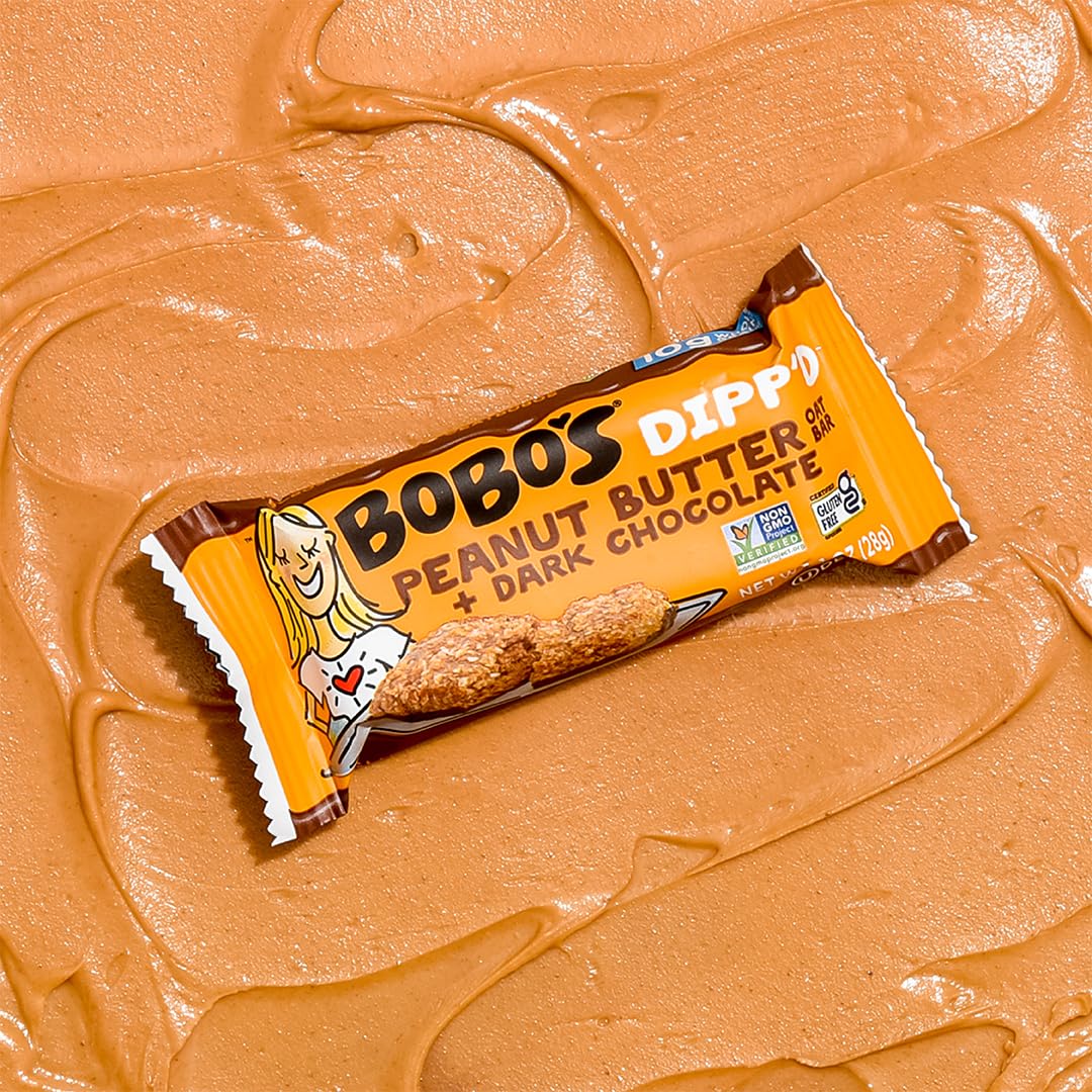 Bobo's Dipp’d Bars (30 ct Case) (Peanut Butter + Dark Chocolate)